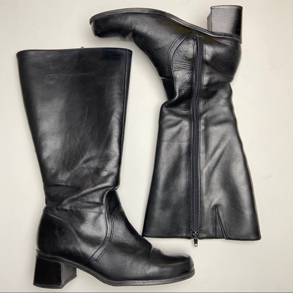 genuine leather wide calf boots